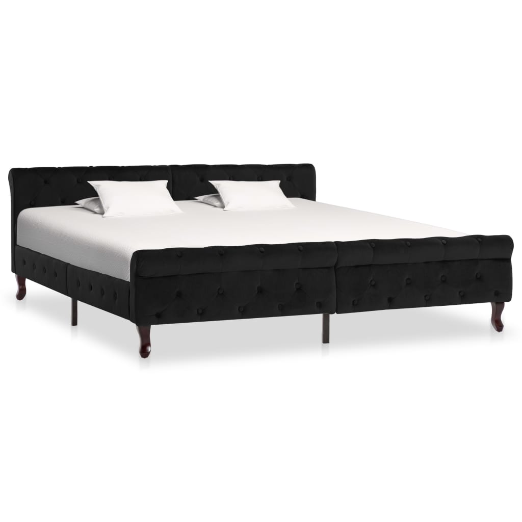 vidaXL Estructura de cama sin colchón terciopelo negro 180x200 cm