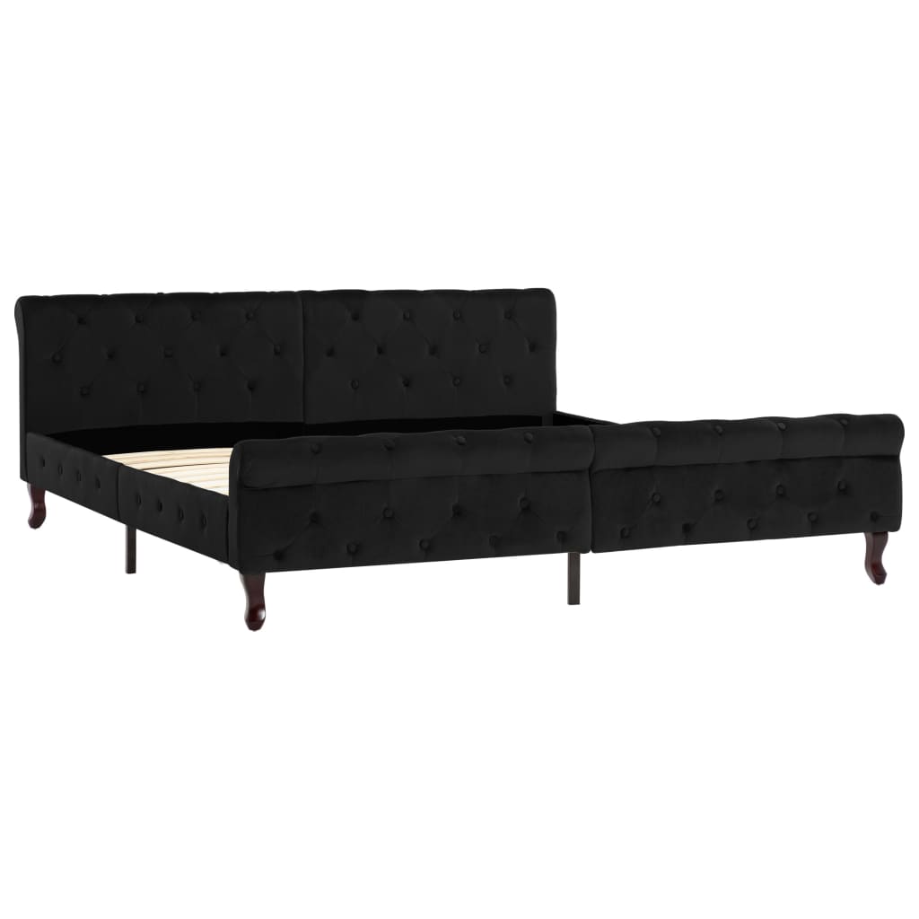 vidaXL Estructura de cama sin colchón terciopelo negro 180x200 cm