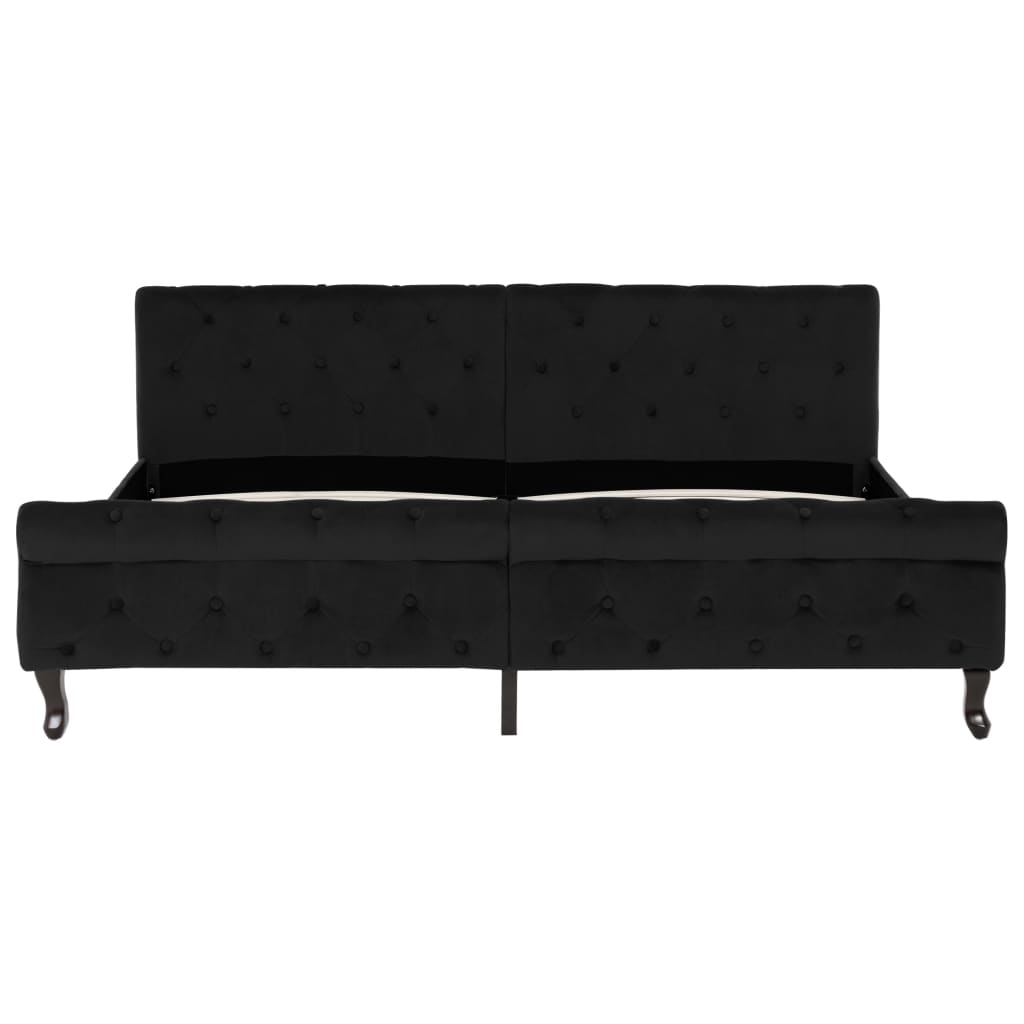 vidaXL Estructura de cama sin colchón terciopelo negro 180x200 cm