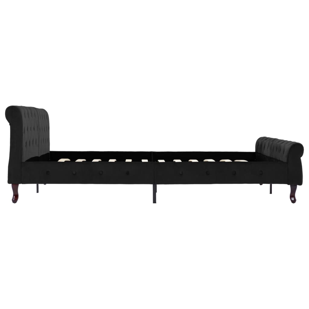 vidaXL Estructura de cama sin colchón terciopelo negro 180x200 cm