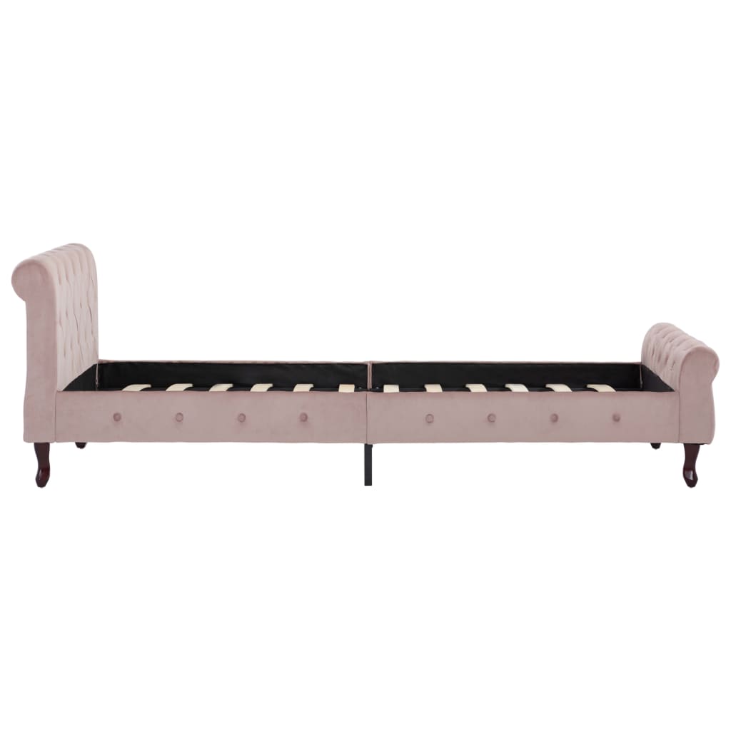 vidaXL Estructura de cama sin colchón terciopelo rosa 100x200 cm