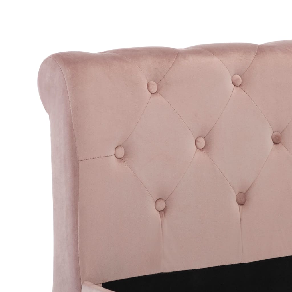 vidaXL Estructura de cama sin colchón terciopelo rosa 100x200 cm