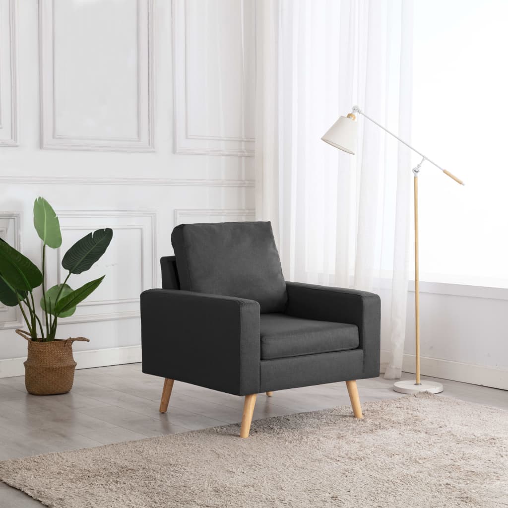 vidaXL Sillón de tela gris oscuro