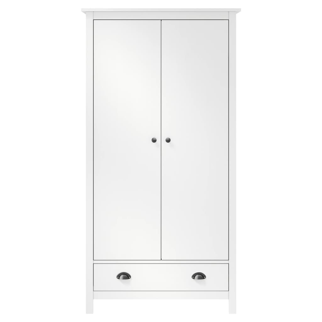 vidaXL Armario de 2 puertas Hill madera maciza pino blanco 89x50x170cm