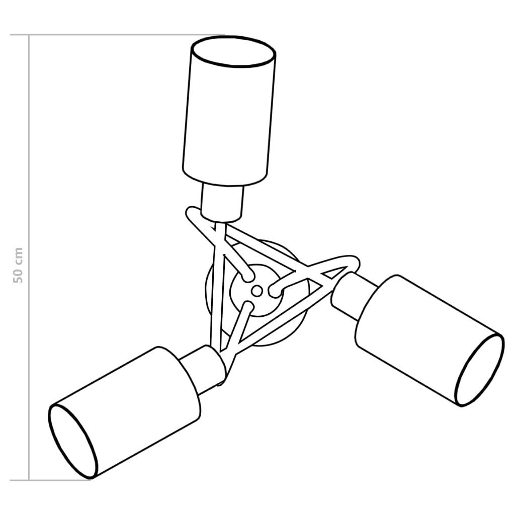 vidaXL Lámpara de techo pantallas cerámica cono blanco 3 bombillas E14