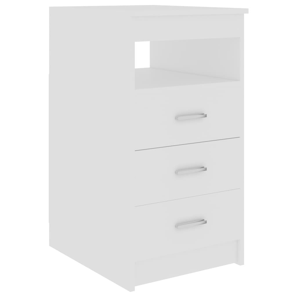 vidaXL Cajonera de madera contrachapada blanco 40x50x76 cm