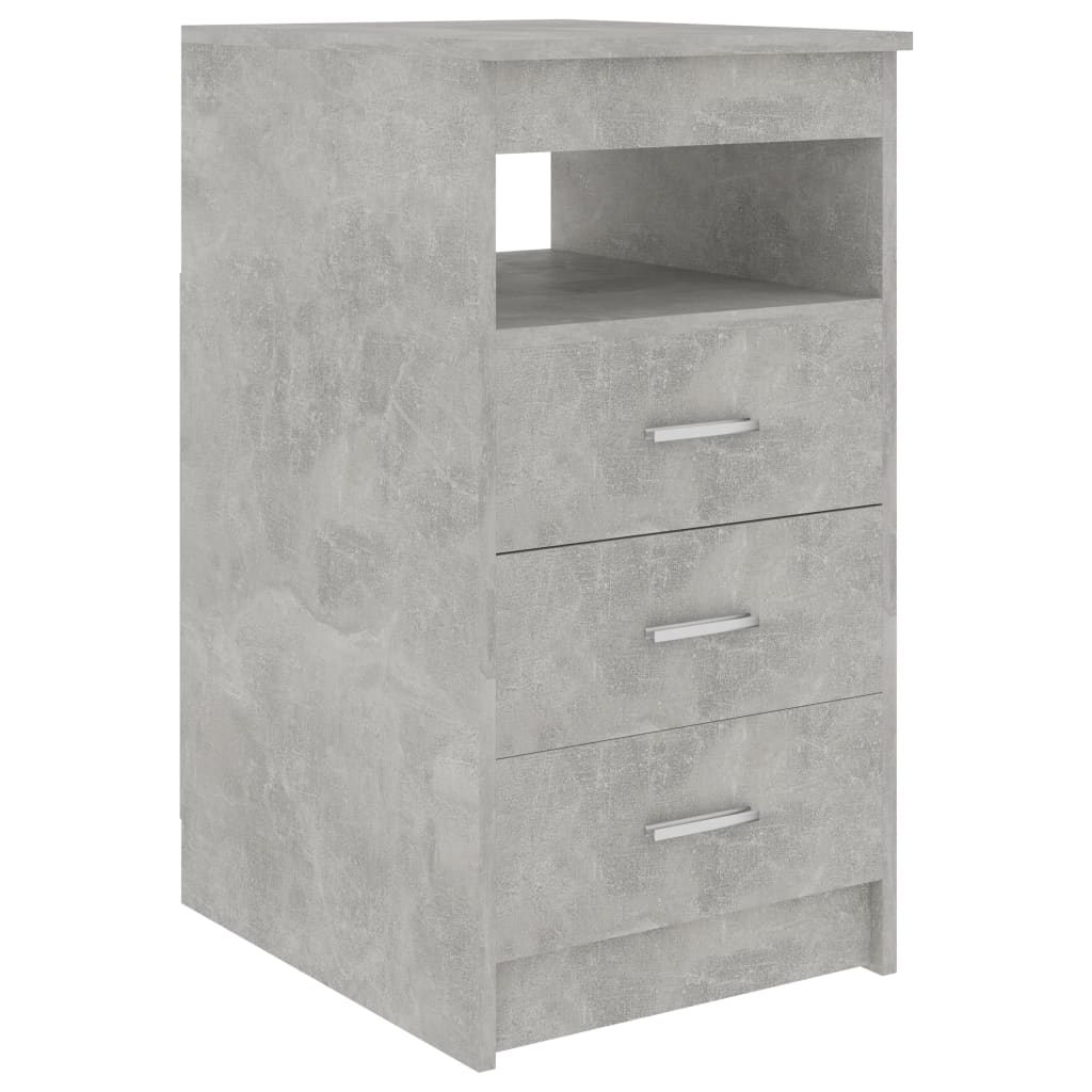 vidaXL Cajonera de madera contrachapada gris hormigón 40x50x76 cm