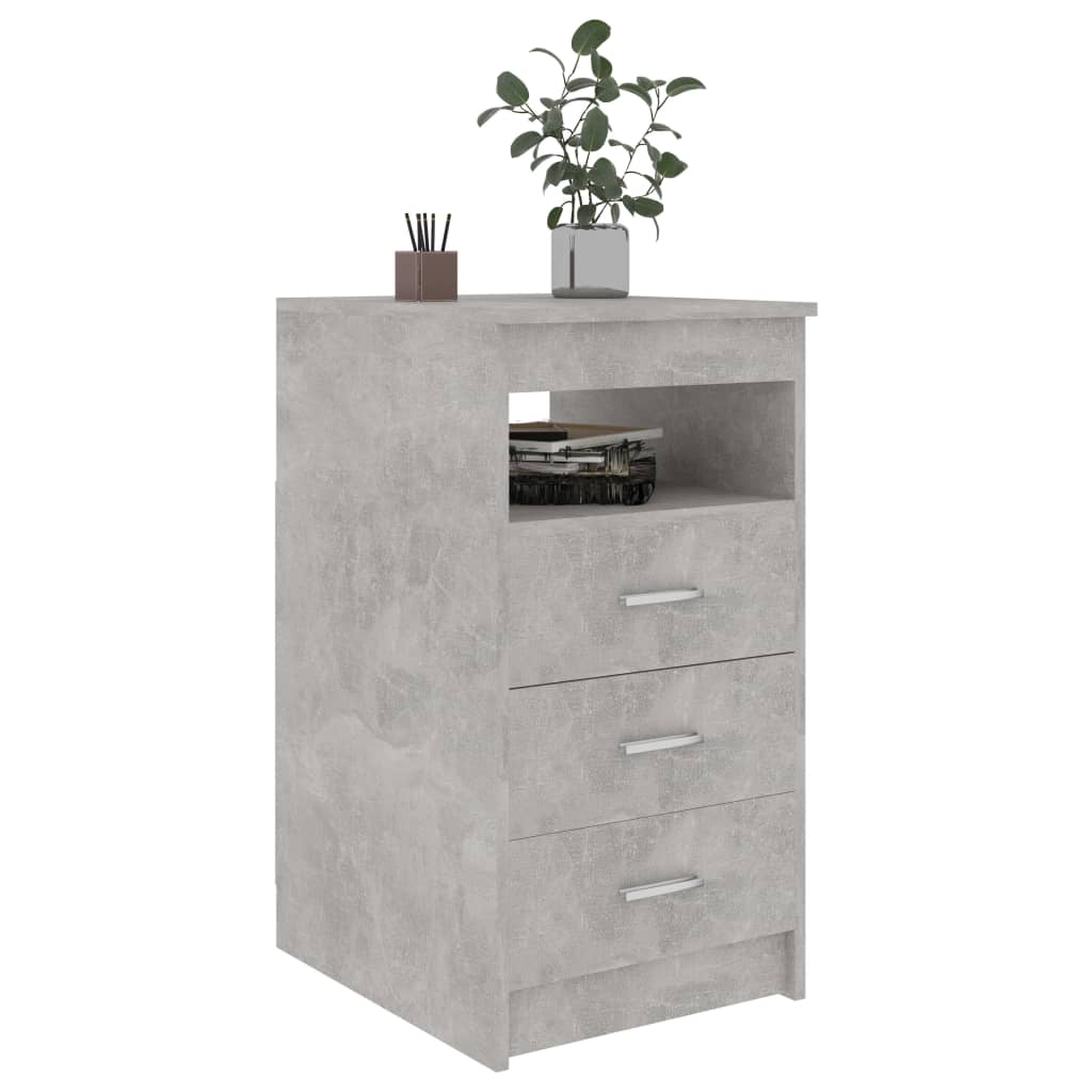 vidaXL Cajonera de madera contrachapada gris hormigón 40x50x76 cm