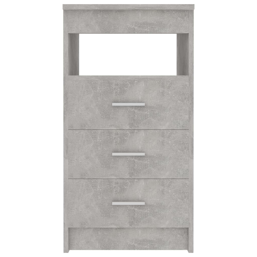 vidaXL Cajonera de madera contrachapada gris hormigón 40x50x76 cm