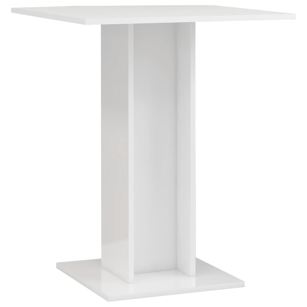 vidaXL Mesa de bistró madera contrachapada blanco brillo 60x60x75 cm