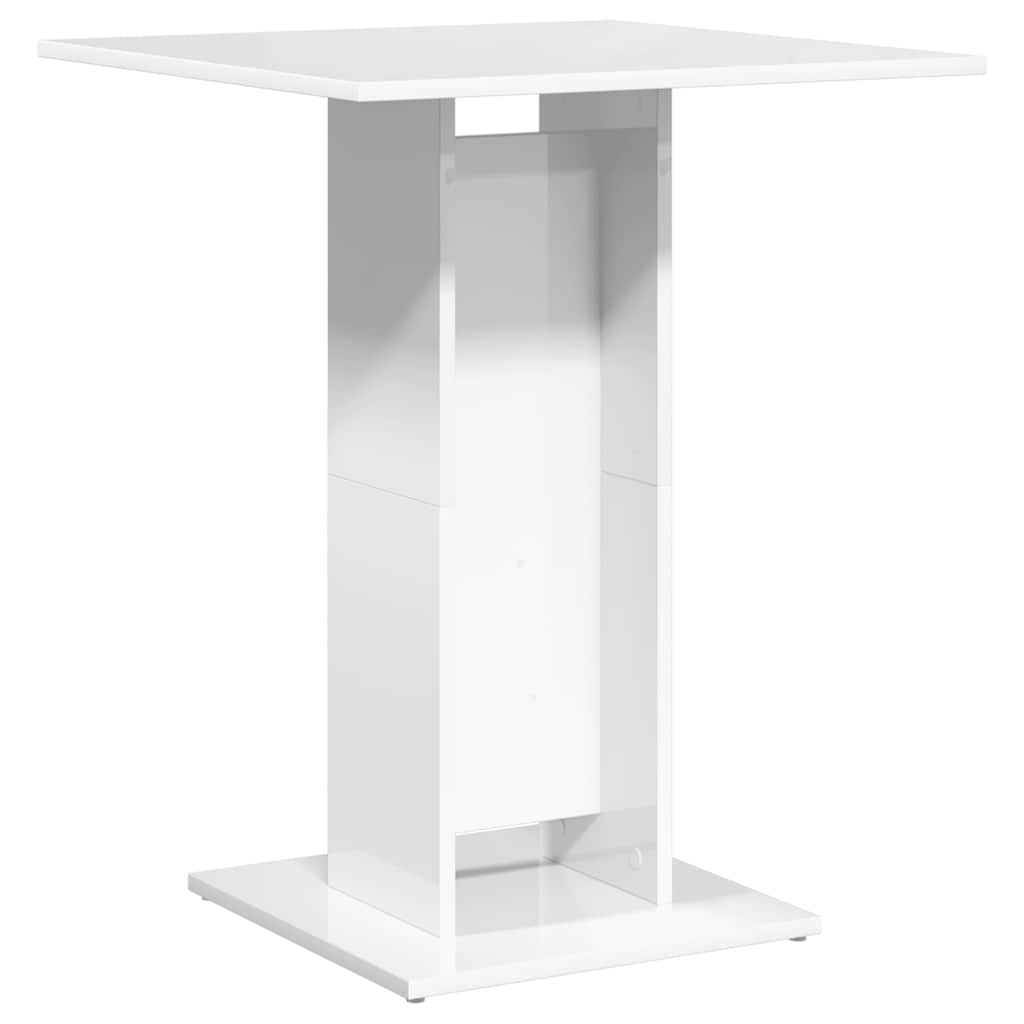 vidaXL Mesa de bistró madera contrachapada blanco brillo 60x60x75 cm