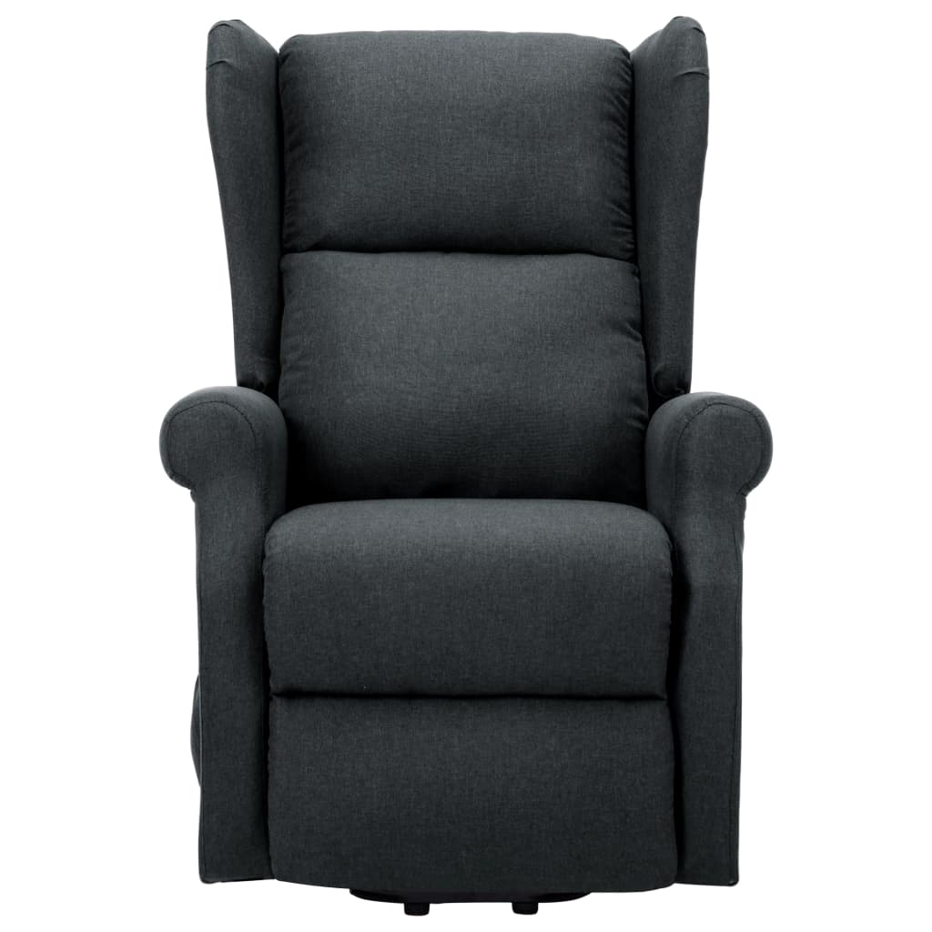 vidaXL Sillón elevable tela gris oscuro