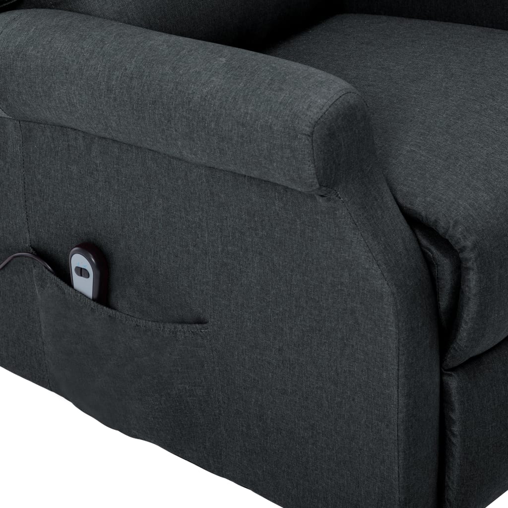 vidaXL Sillón elevable tela gris oscuro