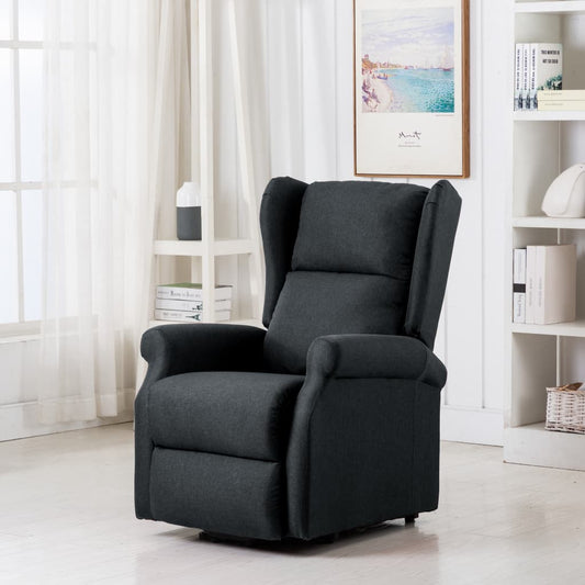 vidaXL Sillón elevable tela gris oscuro