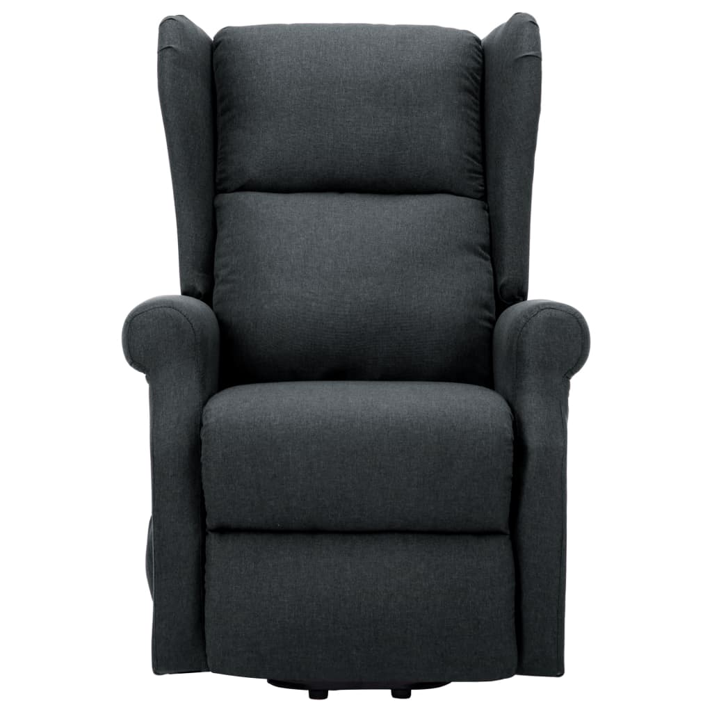 vidaXL Sillón de masaje elevable tela gris oscuro