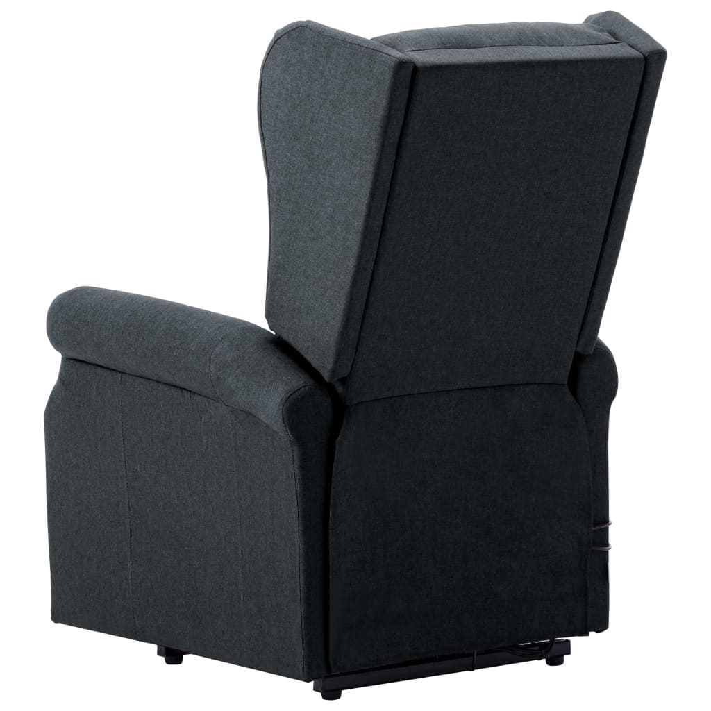 vidaXL Sillón de masaje elevable tela gris oscuro