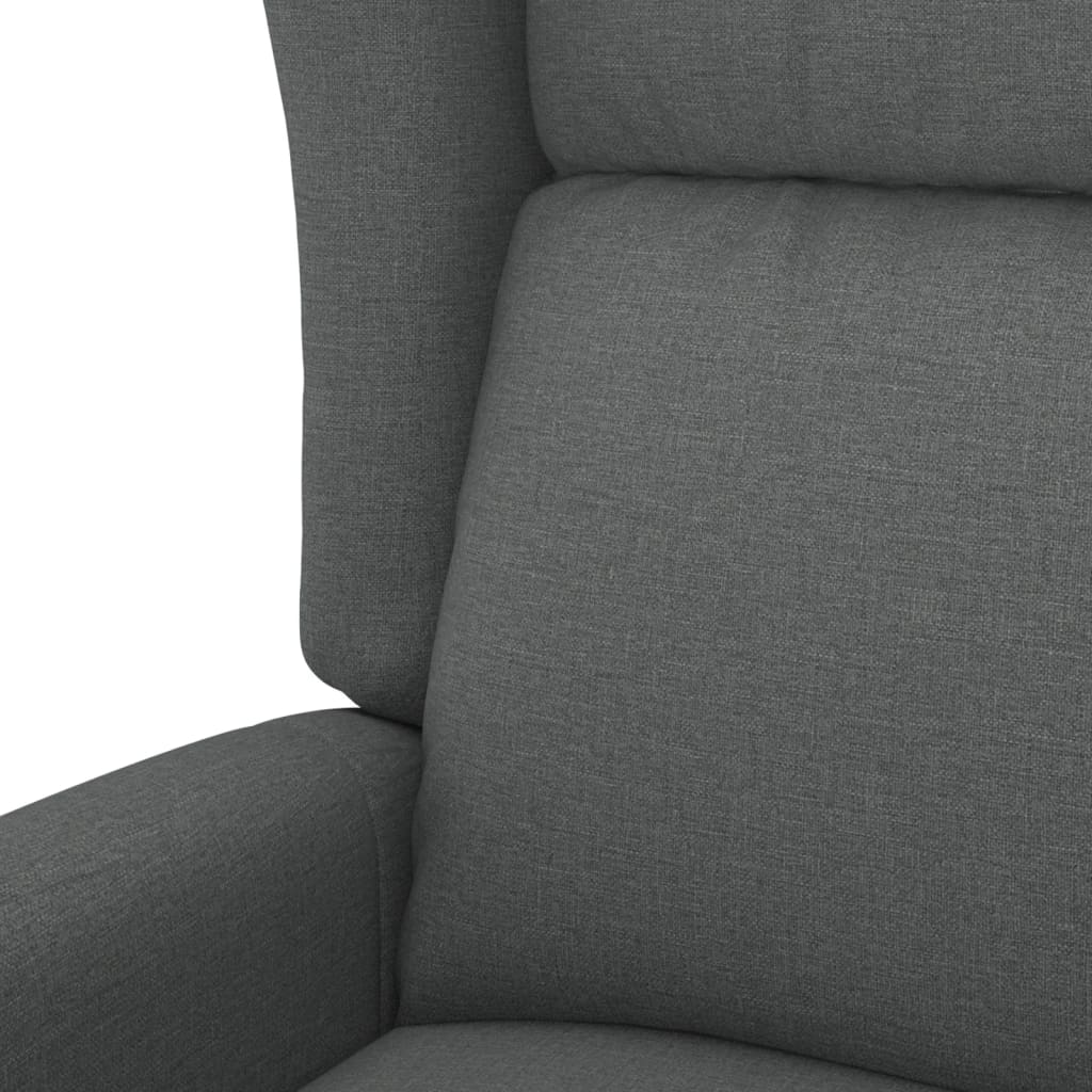 vidaXL Sillón de masaje elevable tela gris oscuro