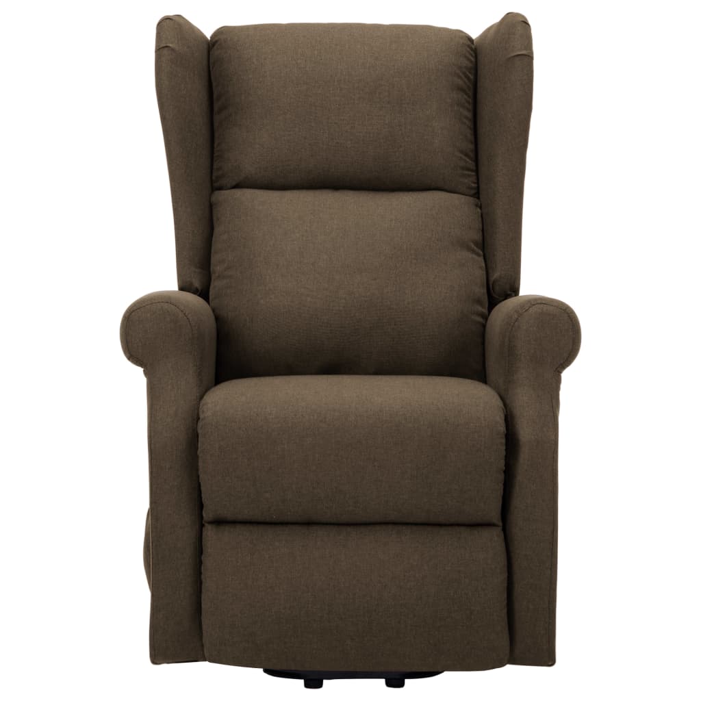 vidaXL Sillón de masaje elevable de tela marrón