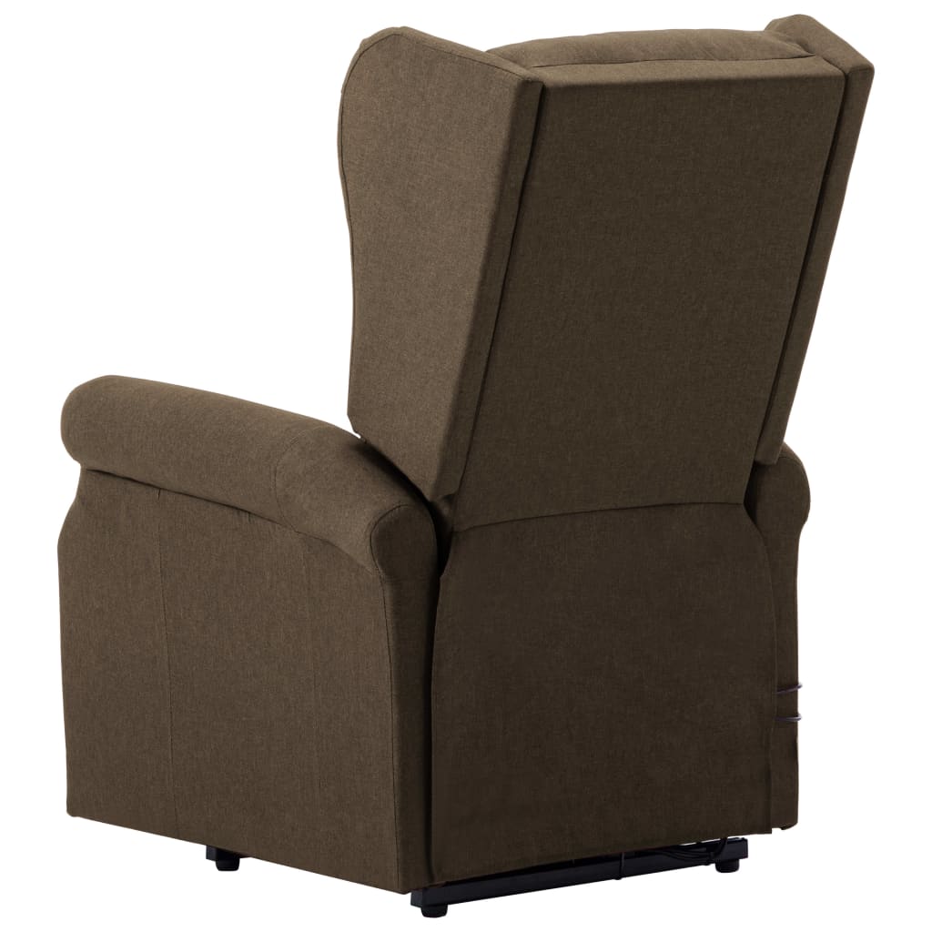 vidaXL Sillón de masaje elevable de tela marrón