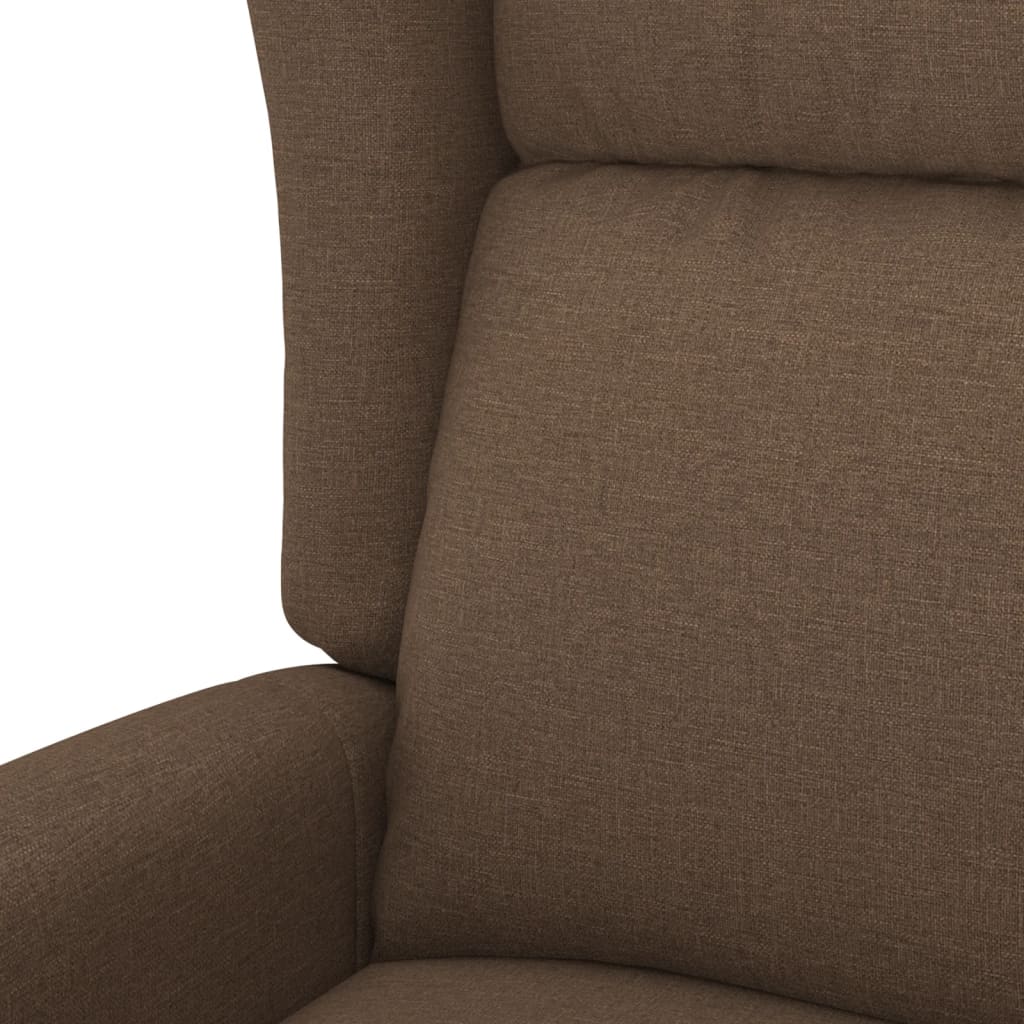 vidaXL Sillón de masaje elevable de tela marrón