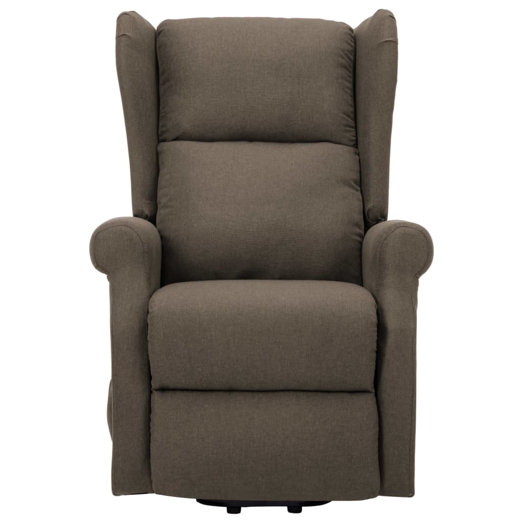 vidaXL Sillón de masaje elevable tela gris taupé