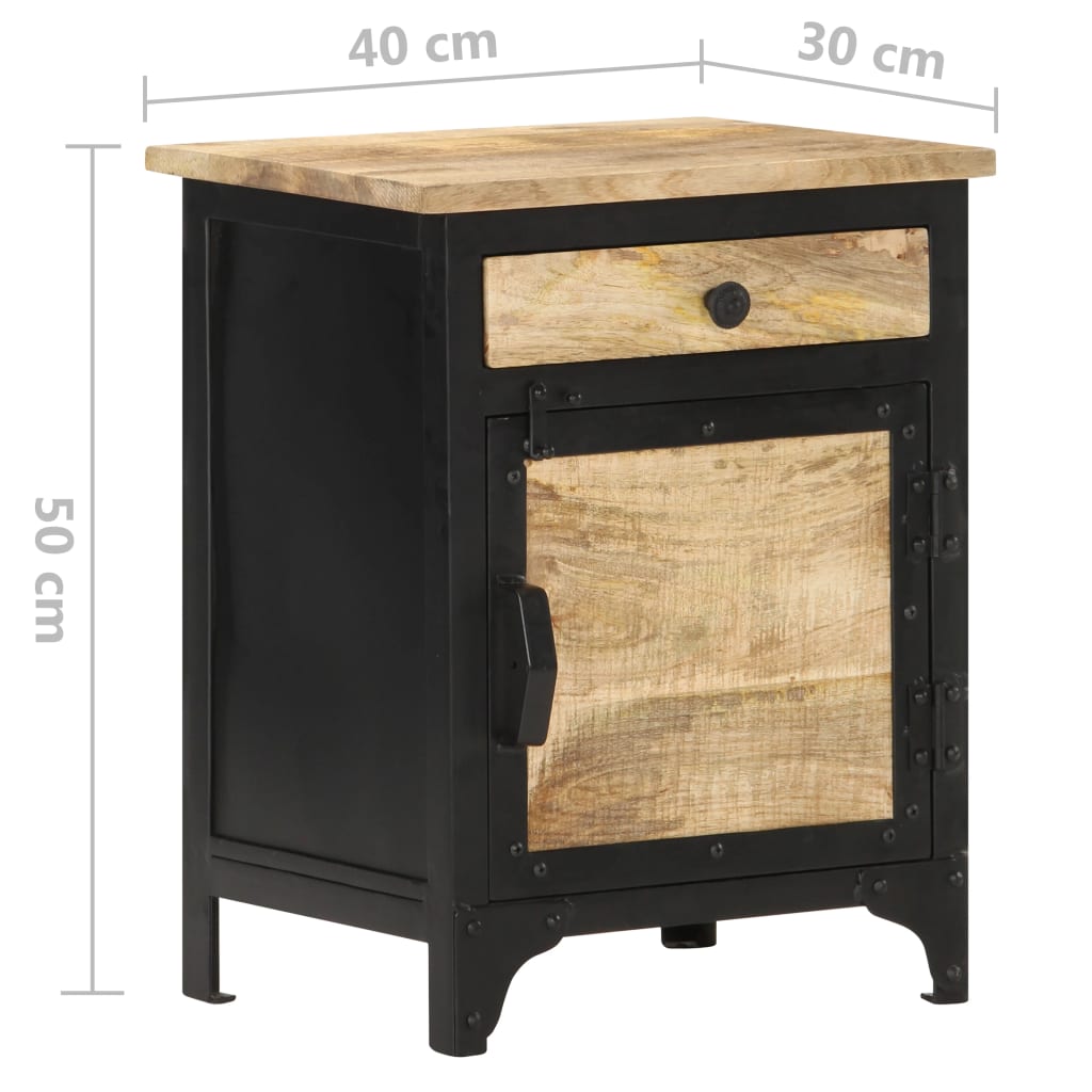 vidaXL Mesita de noche de madera maciza de mango 40x30x50 cm