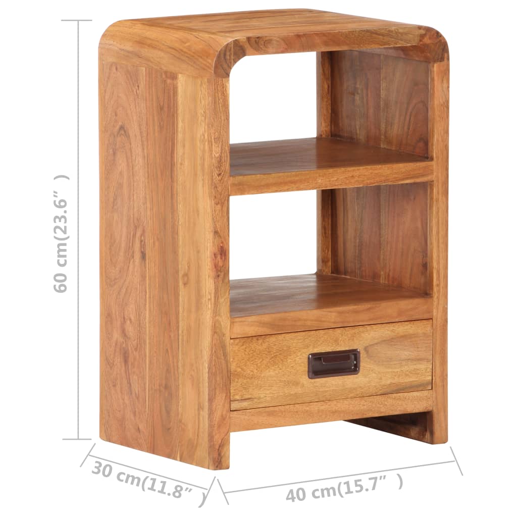 vidaXL Mesita de noche madera maciza acacia acabado miel 40x30x60 cm