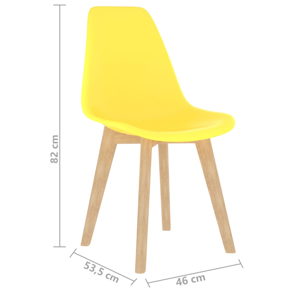 vidaXL Sillas de comedor 6 unidades plástico amarillo