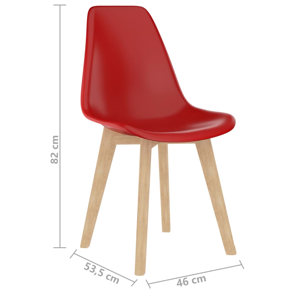 vidaXL Sillas de comedor 6 unidades plástico rojo