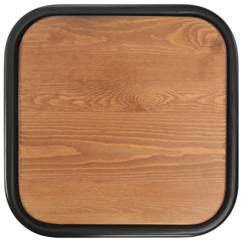 vidaXL Taburetes de cocina 6 uds madera maciza de pino y acero negro