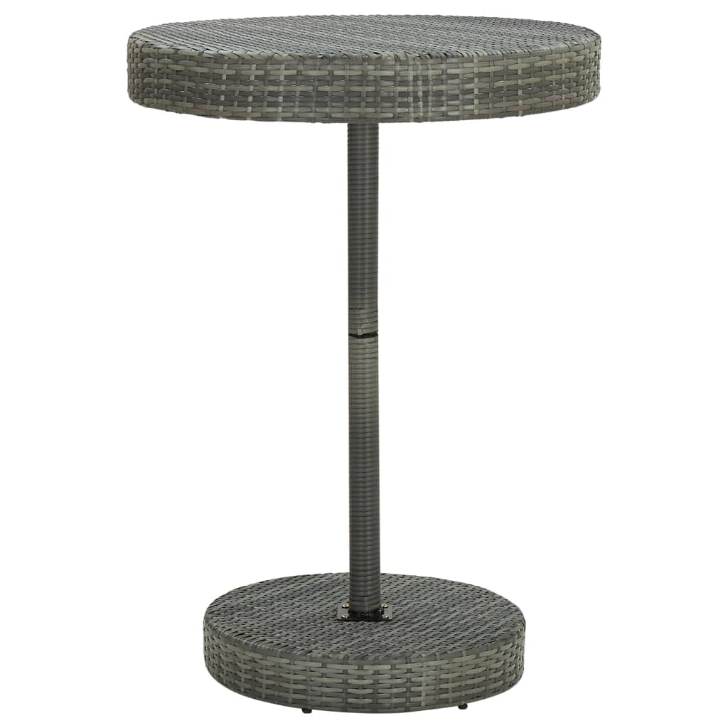 vidaXL Mesa de jardín de ratán sintético gris 75,5x106 cm