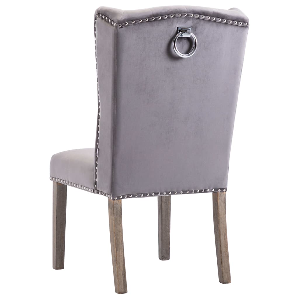 vidaXL Silla de comedor de terciopelo gris