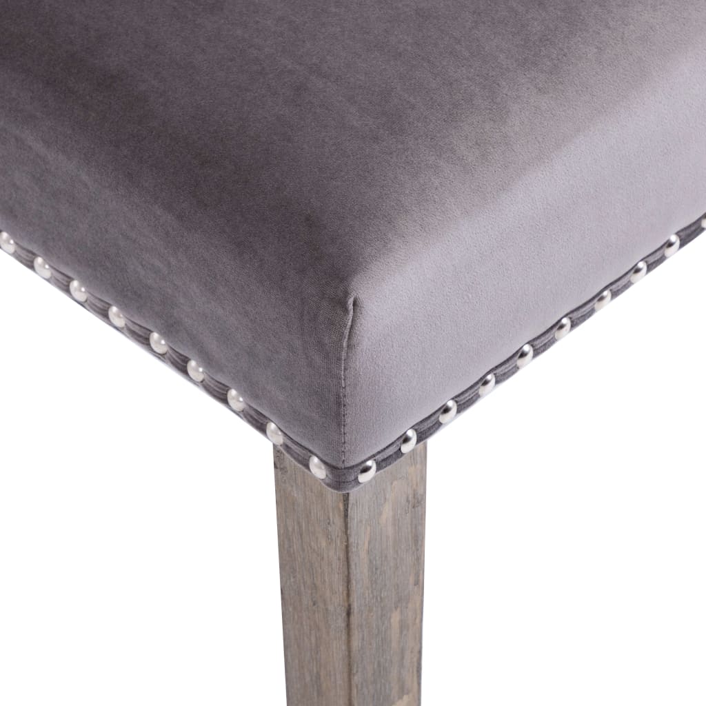 vidaXL Silla de comedor de terciopelo gris