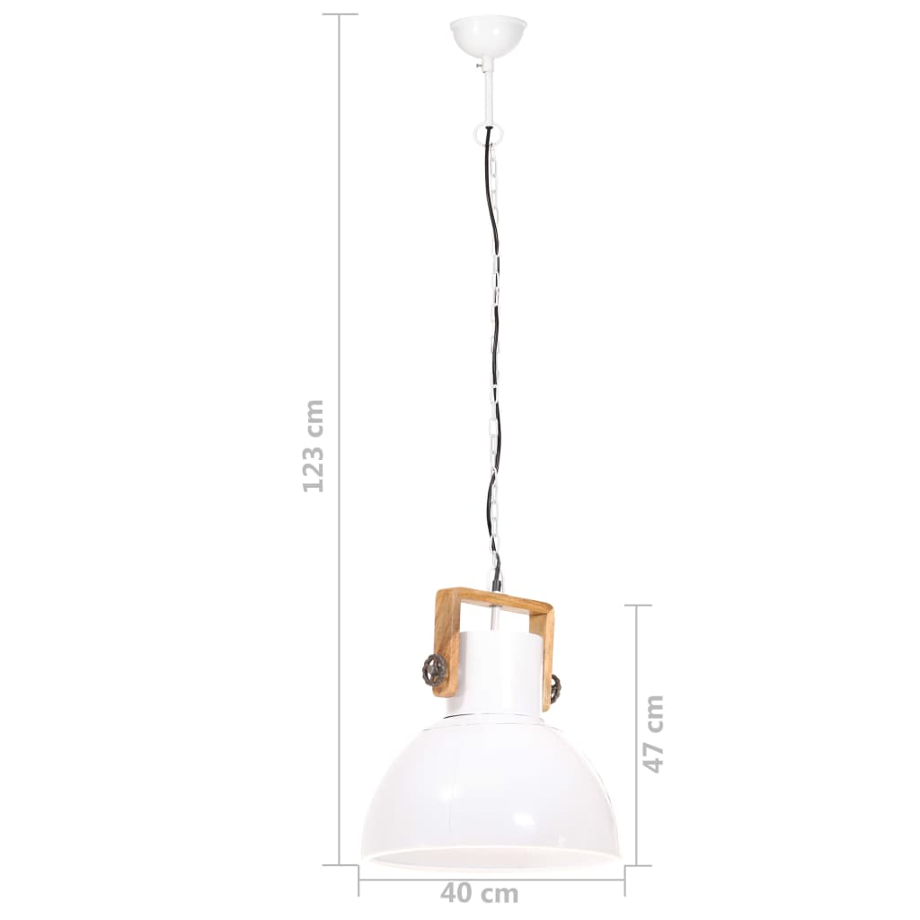 vidaXL Lámpara colgante industrial 25 W blanca redonda 40 cm E27