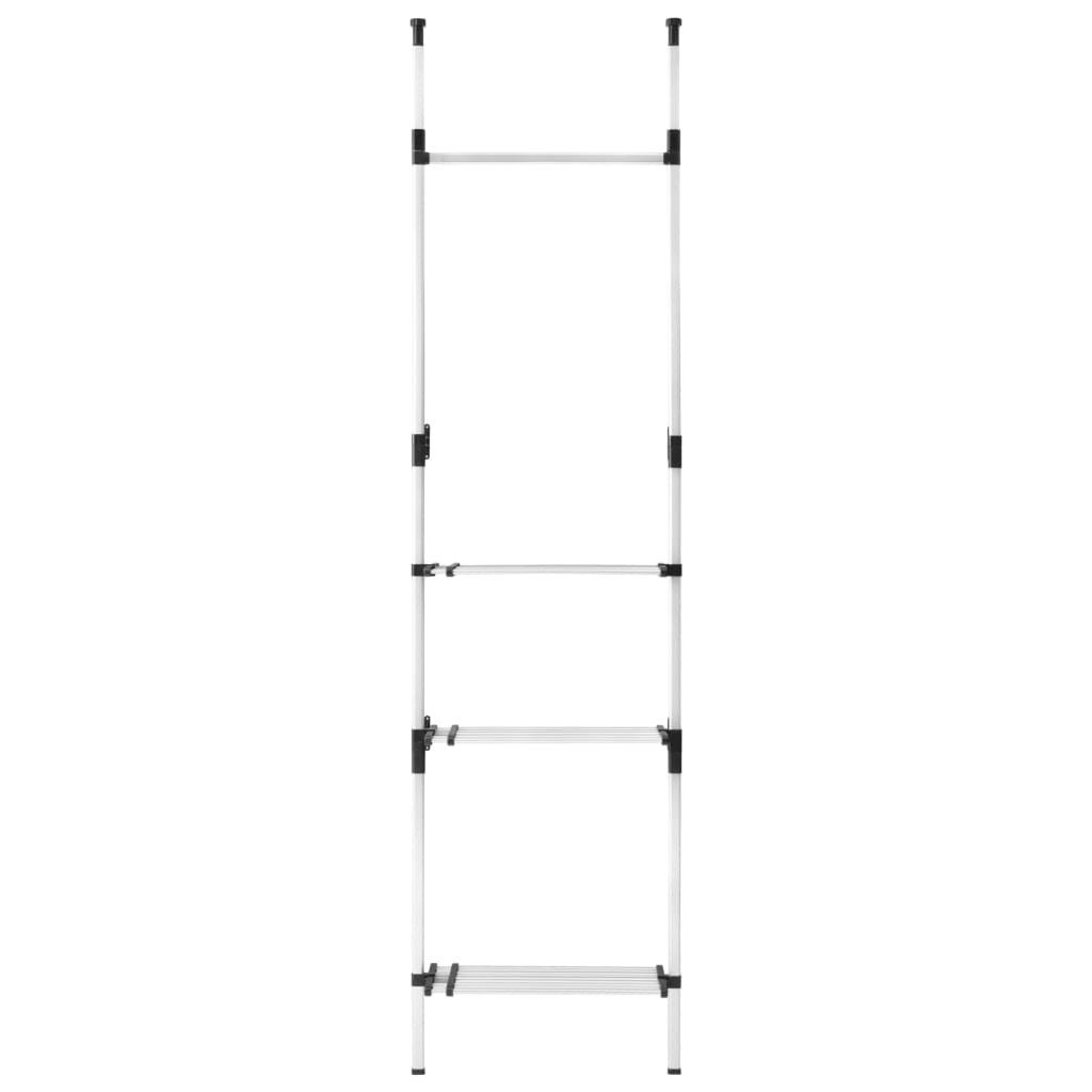 vidaXL Sistema de armario telescópico con barras y estante aluminio