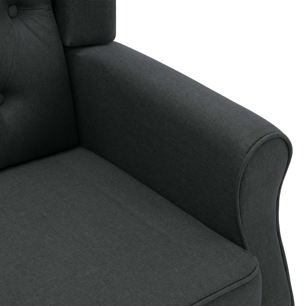 vidaXL Sillón con reposapiés tela gris oscuro