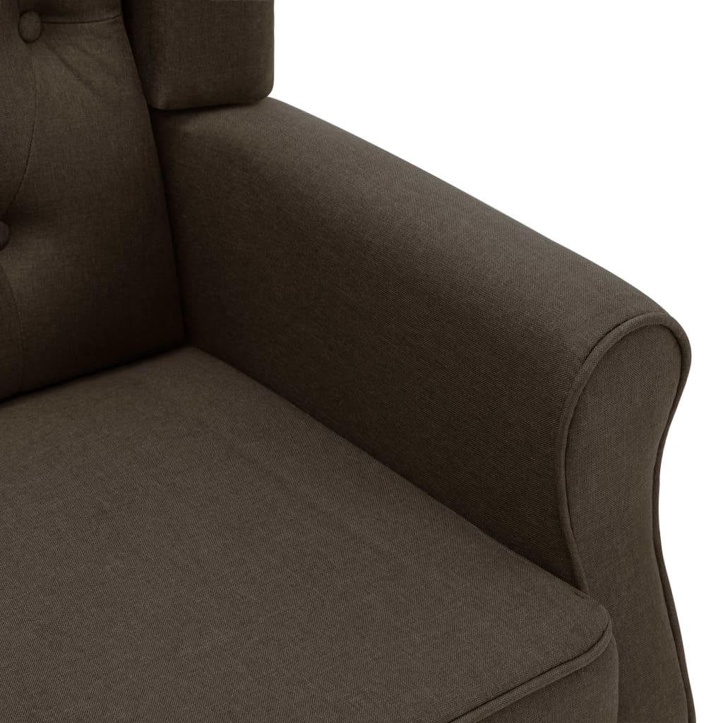 vidaXL Sillón con reposapiés de tela marrón