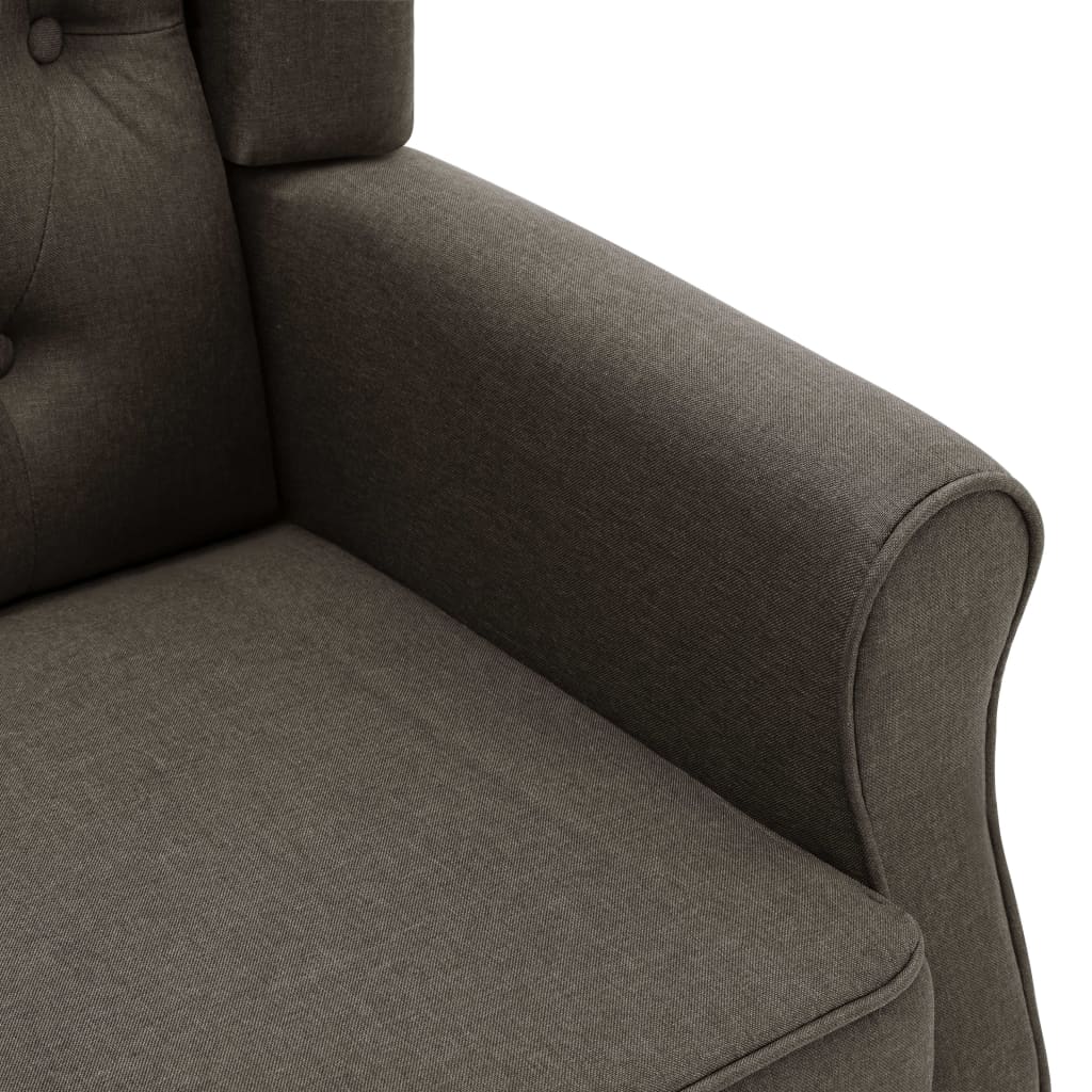 vidaXL Sillón con reposapiés de tela gris taupe