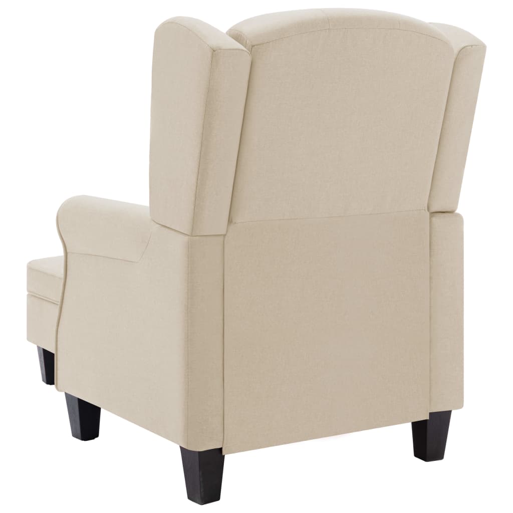 vidaXL Sillón con reposapiés de tela crema