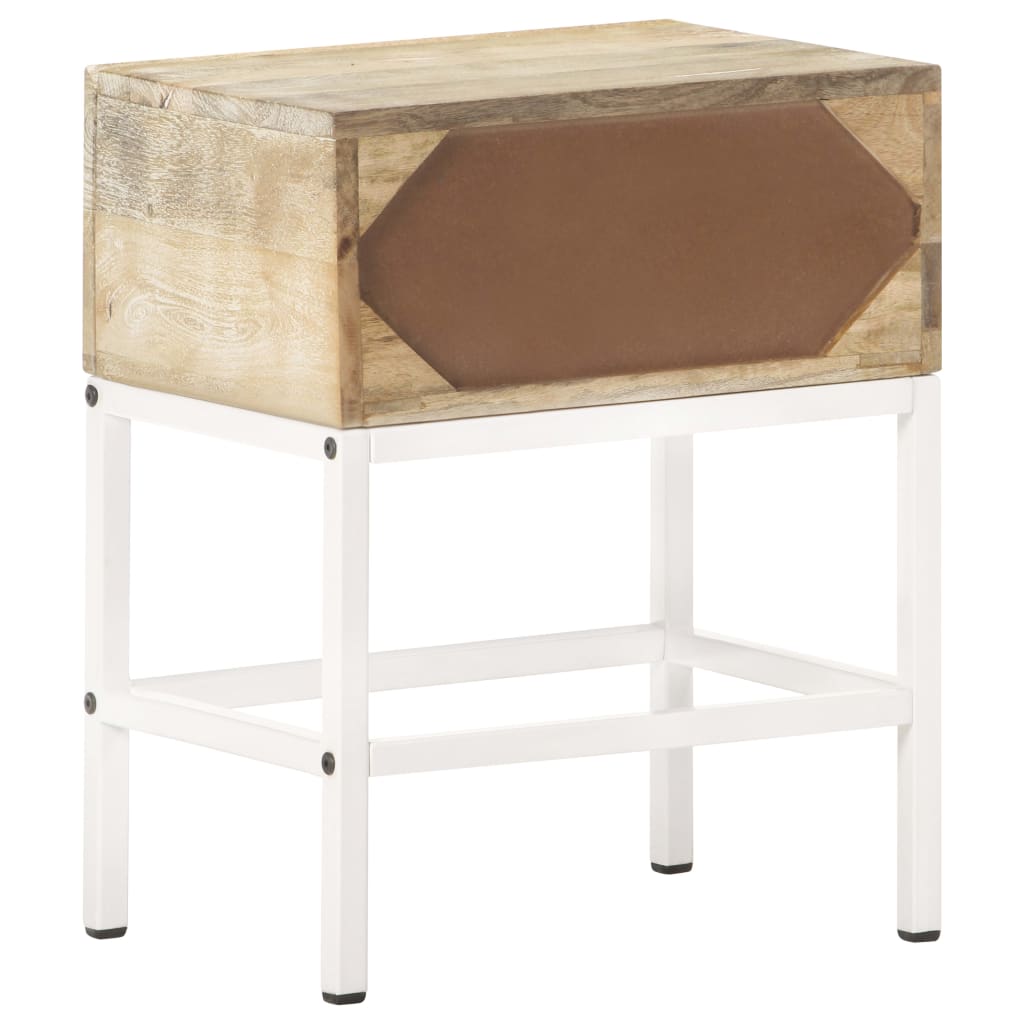 vidaXL Mesita de noche de madera maciza de mango 40x30x50 cm