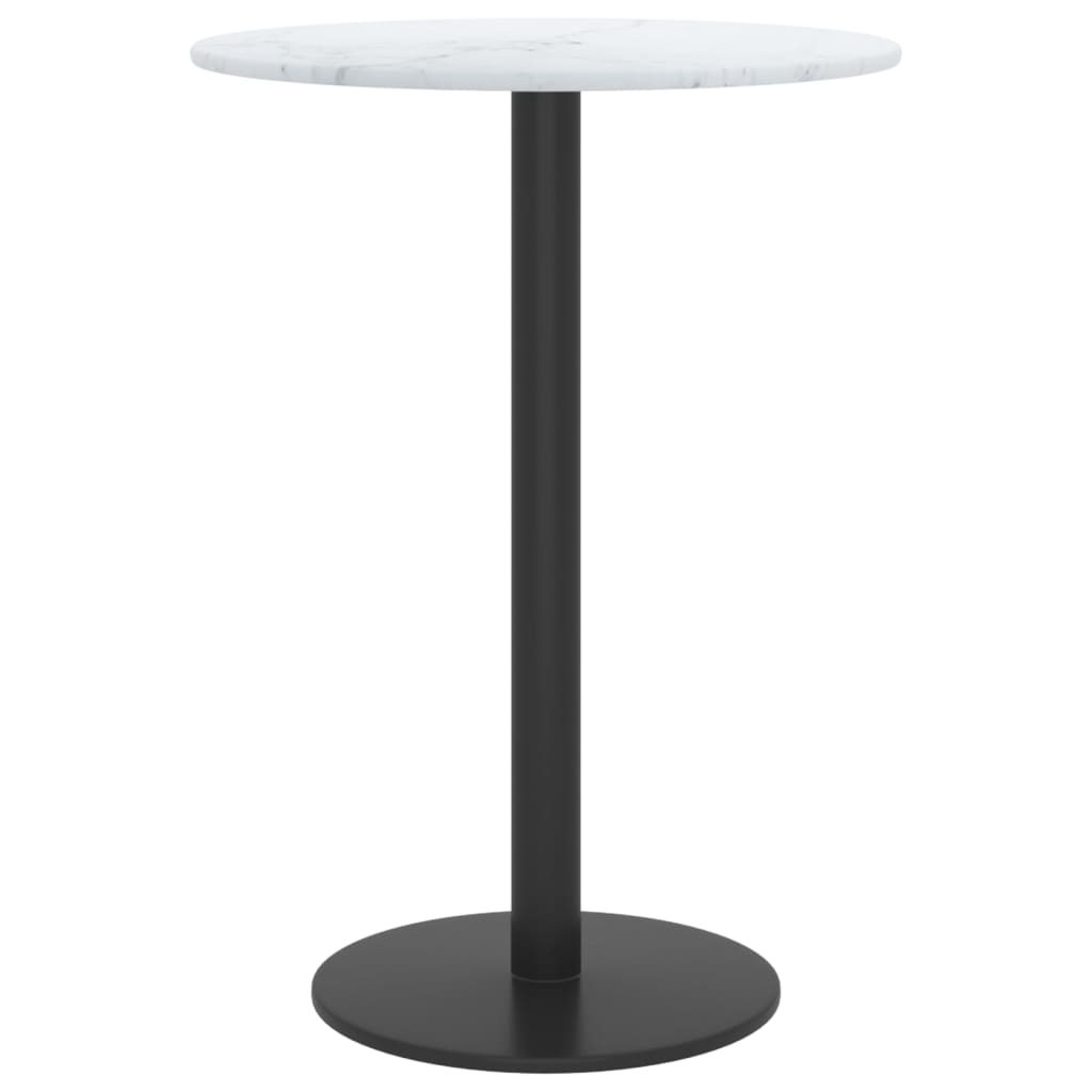 vidaXL Tablero de mesa diseño mármol vidrio templado blanco Ø30x0,8 cm