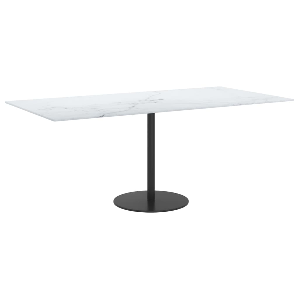 vidaXL Tablero mesa diseño mármol vidrio templado blanco 100x50 cm 6mm