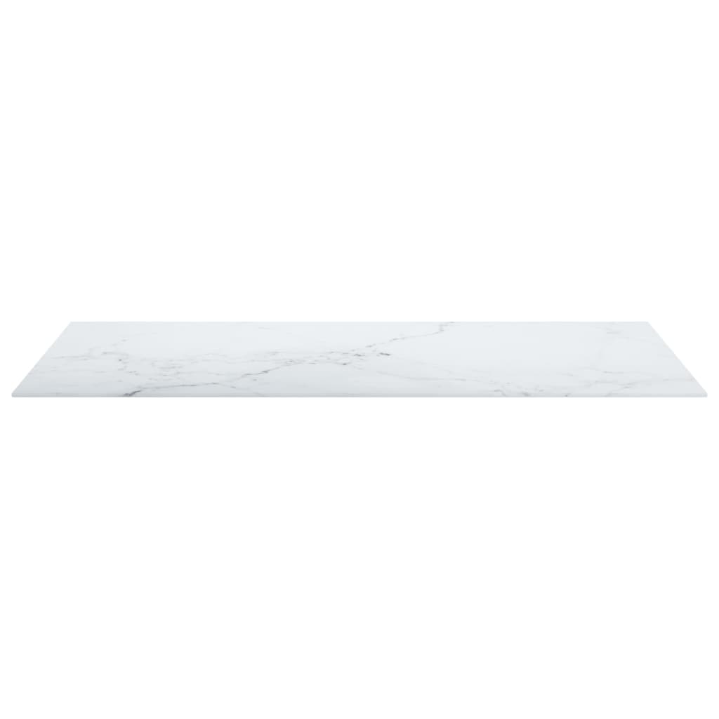 vidaXL Tablero mesa diseño mármol vidrio templado blanco 100x50 cm 6mm