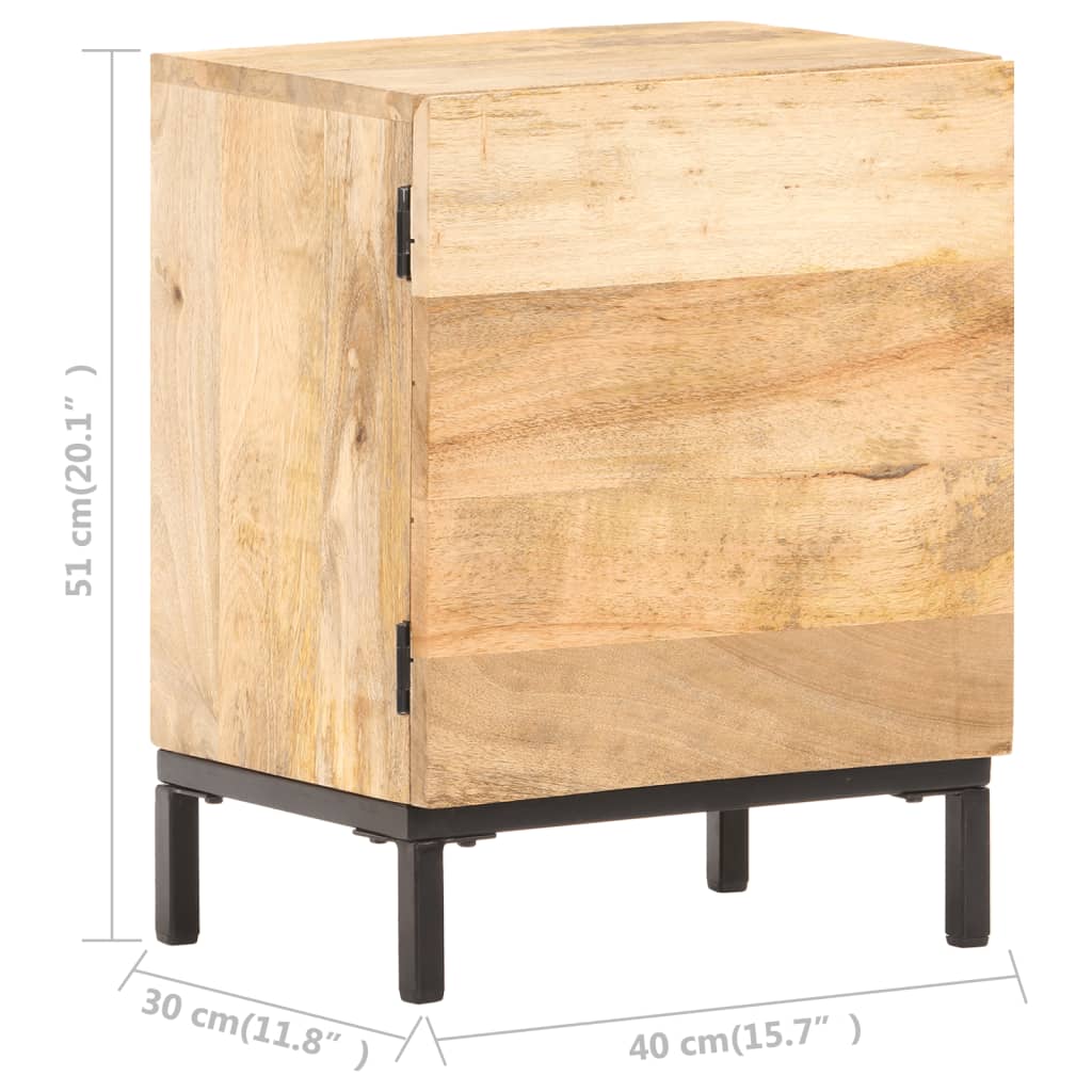 vidaXL Mesita de noche de madera maciza de mango 40x30x51 cm