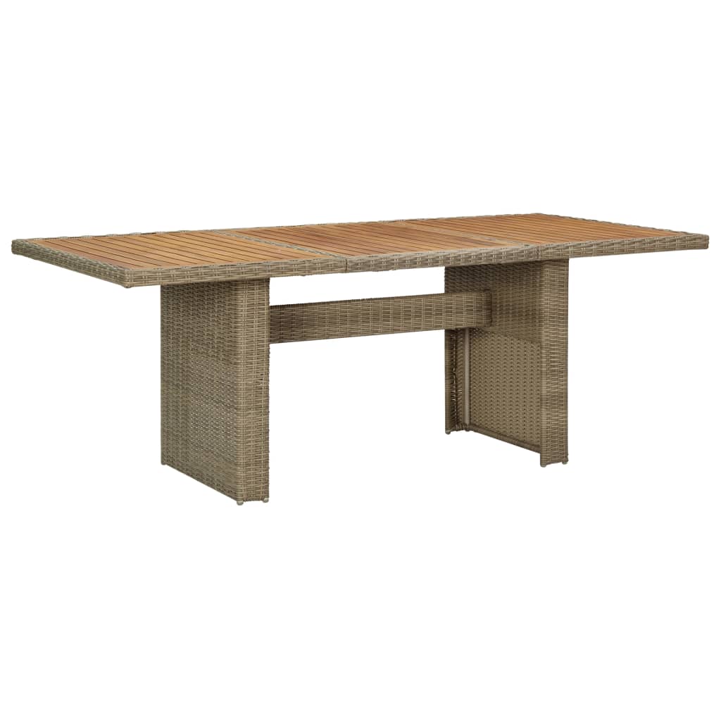 vidaXL Mesa de comedor de jardín ratán sintético marrón 200x100x74 cm