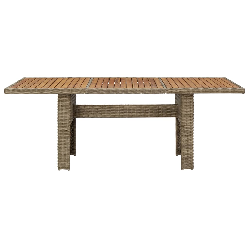 vidaXL Mesa de comedor de jardín ratán sintético marrón 200x100x74 cm