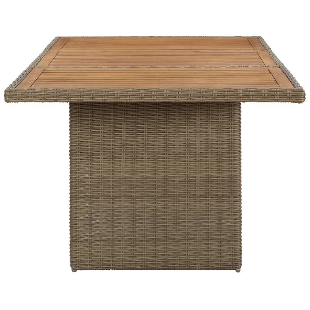 vidaXL Mesa de comedor de jardín ratán sintético marrón 200x100x74 cm