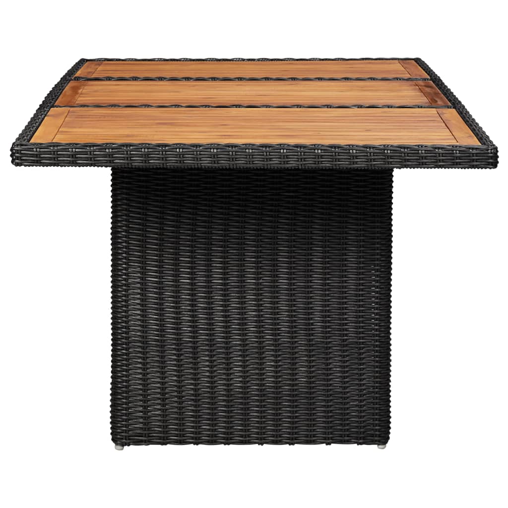 vidaXL Mesa de comedor de jardín ratán sintético negro 200x100x74 cm