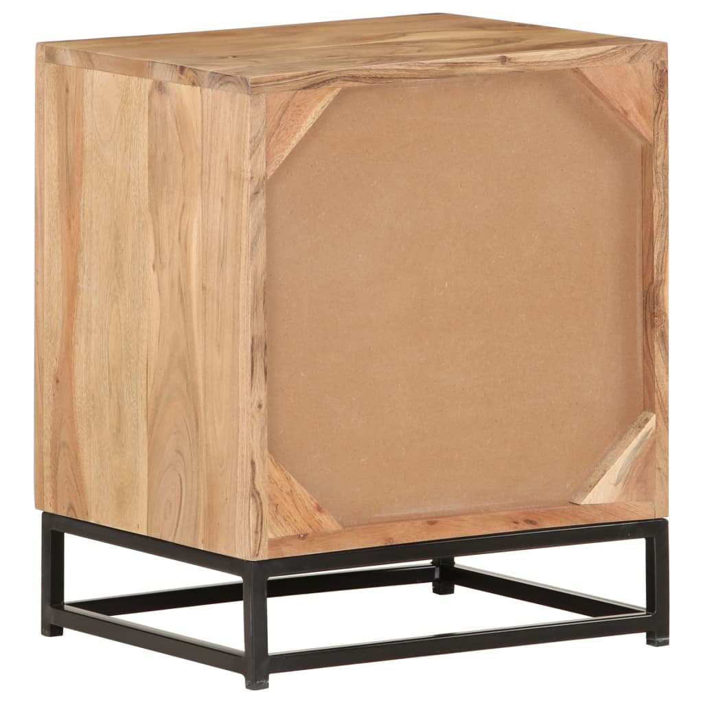 vidaXL Mesita de noche de madera maciza de acacia 40x30x50 cm