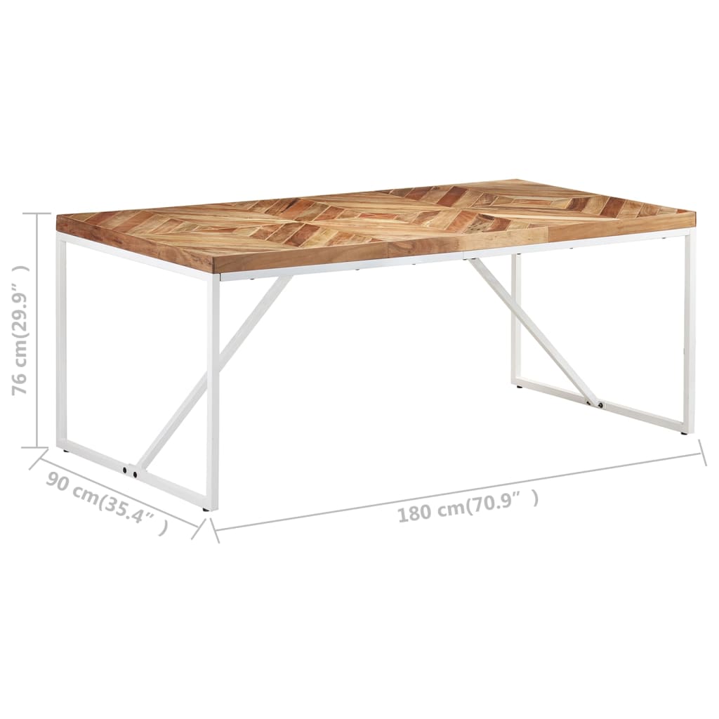 vidaXL Mesa de comedor madera maciza de acacia y mango 180x90x76 cm